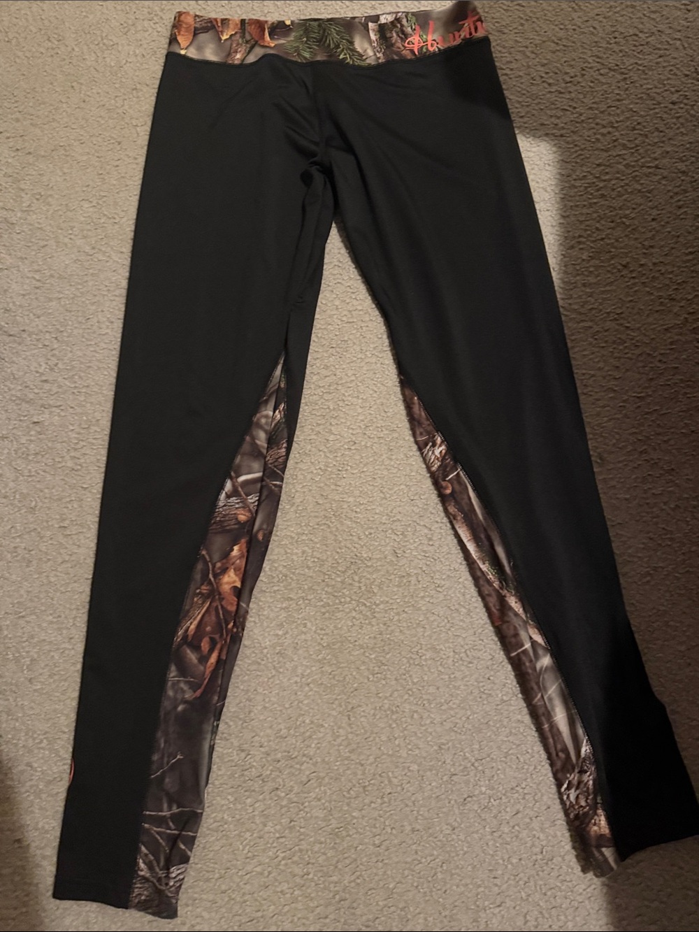 Black Leggings with Camo Panels - Women's Performance Leggings